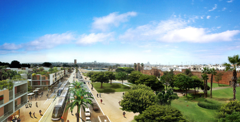 Carta - Reichen et Robert Associates - 3-MAROC-jardin  muraille de SalÇ vers marina tour Hassan_RRA∏Platform.jpg