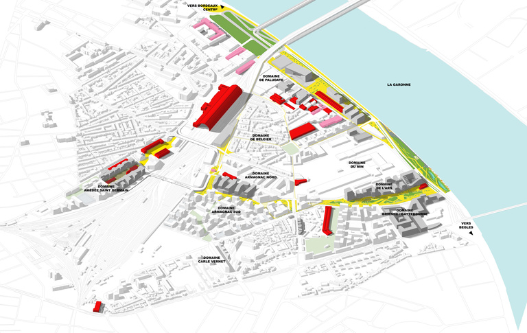 Carta - Reichen et Robert Associates - Reichen et Robert Associes-Quartier Saint Jean-Belcier-Restructuration urbaine-Bordeaux Euratlantique-Vue generale 2014.jpg