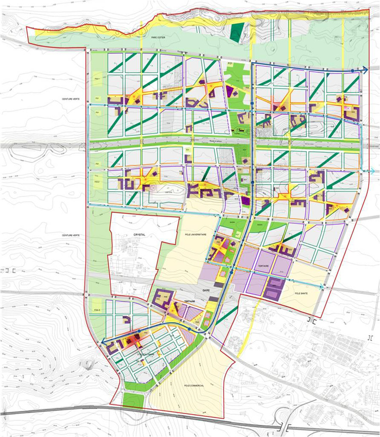 Carta - Reichen et Robert Associates - Reichen et Robert Associes- Ville nouvelle de Zenata- Une Eco cité Casablancaise-Maroc-Principe Organisation Espace.jpg