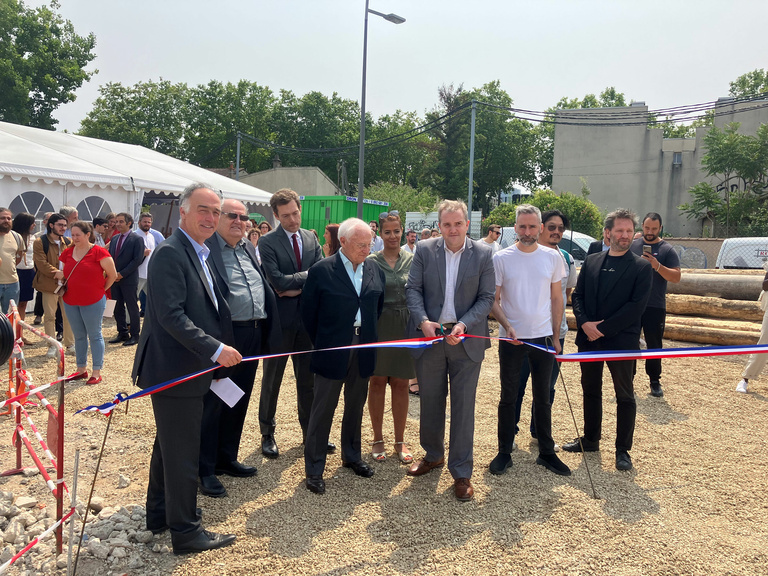 Carta - Reichen et Robert Associés - Lundi 10 juillet, coupé de ruban inaugurant les travaux de l’opération les Hallizées, à Nanterre